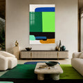 Artronauts Glass Print Emerald Colour Blocks Glass Wall Art
