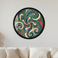 Jewel Tone Spiral Pinwheel with black frame
