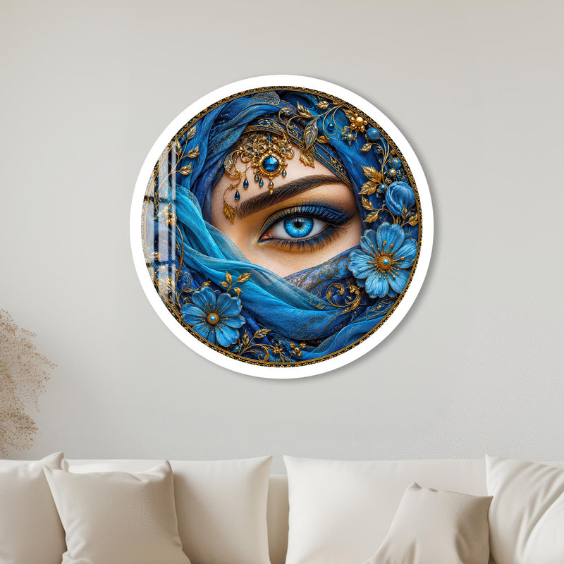 Veiled Sapphire Eye with white frame