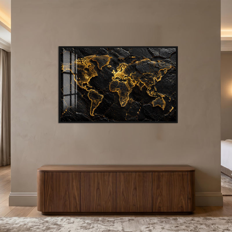 Golden World Map lifestyle view