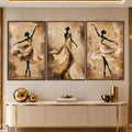 Golden Ballet with walnut frame