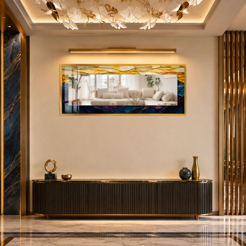 Gilded Mountain Layers with gold frame