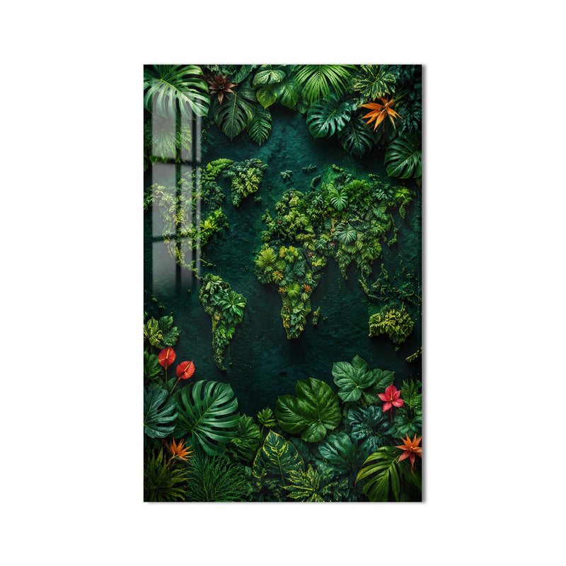 Botanical World Map product shot on white background