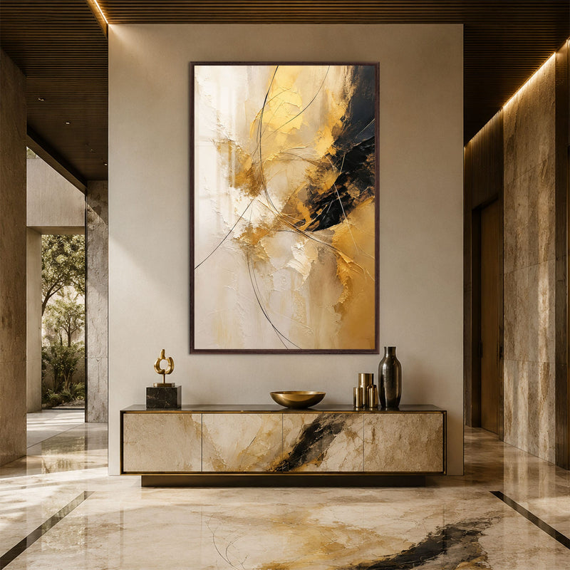 Artronauts Glass Print 12x18 cm | 4.7"x7.1" / Walnut Golden Arc Glass Wall Art