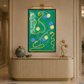 Floral Face Reverie with black frame