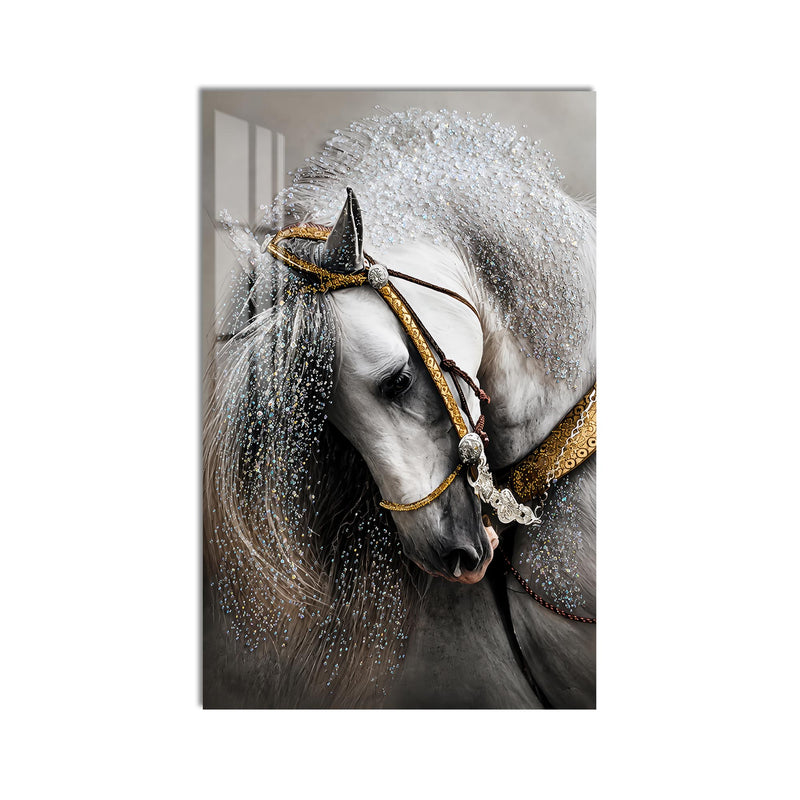 Jeweled White Horse product shot on white background