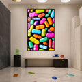 Chromatic Capsules with walnut frame