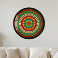 Vibrant Tribal Mandala with black frame