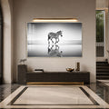 Reflecting Running Zebra with silver frame