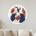 Peacock Garden with white frame