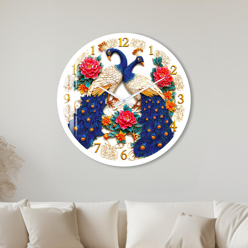 Peacock Garden with white frame