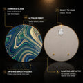 Emerald Gold Marble Flow — tempered glass, ultra HD print, ready to hang