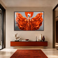 Scarlet Gown Silhouette with walnut frame