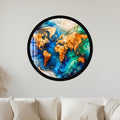 Gilded World Map with black frame