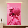 Artronauts Glass Print Pink Neon Profile Glass Wall Art