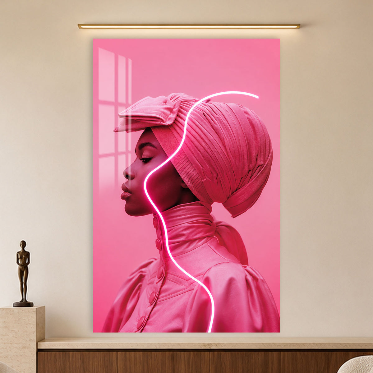 Pink Neon Profile in a modern room