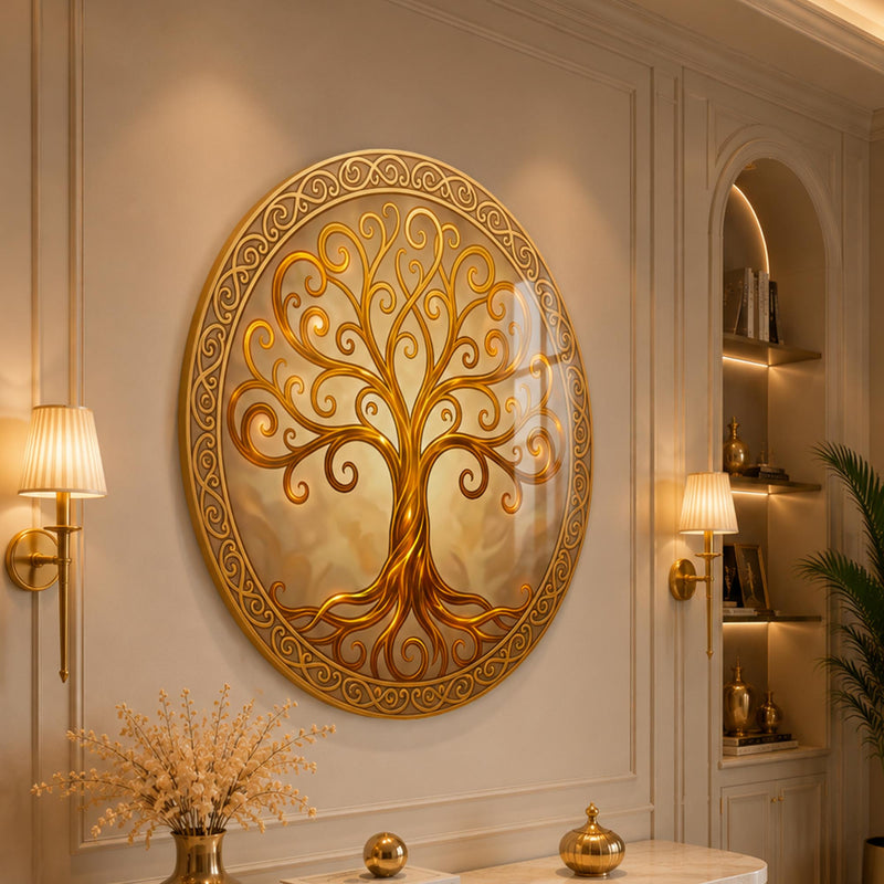 Golden Swirl Celtic Tree lifestyle view
