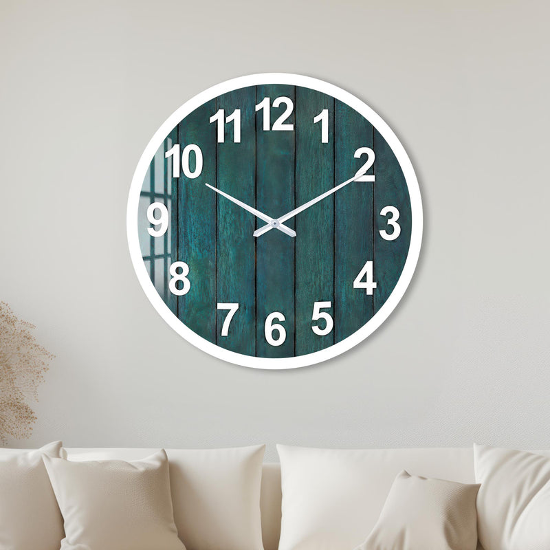 Rustic Teal Timber with white frame