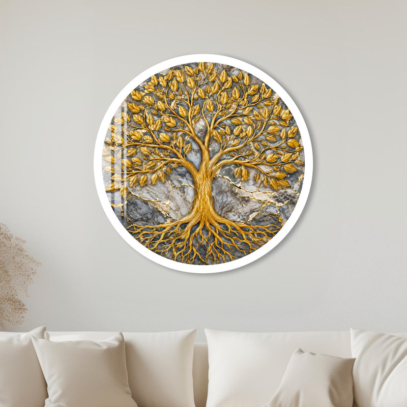 Golden Tree Of Life VII with white frame