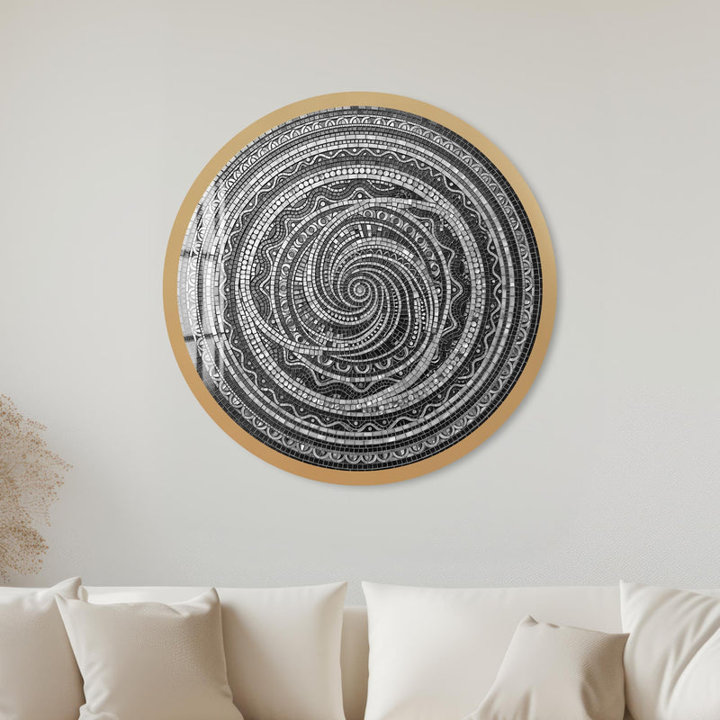 Midnight Mandala Spiral with black frame