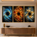 Floral Fire with gold frame