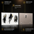 Artronauts Glass Print Ink and Gold Strokes Glass Wall Art