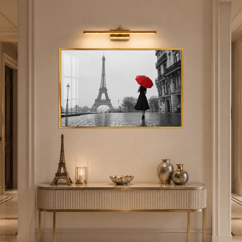 Parisian Red Umbrella with gold frame