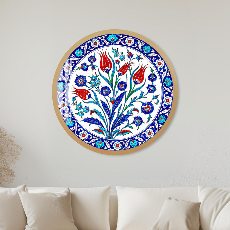 Ottoman Tulip Garden with gold frame