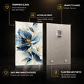 Blue Blossom — tempered glass, ultra HD print, ready to hang