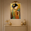 Golden Dragonfly Muse with white frame