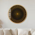 Golden Vortex Mandala with gold frame