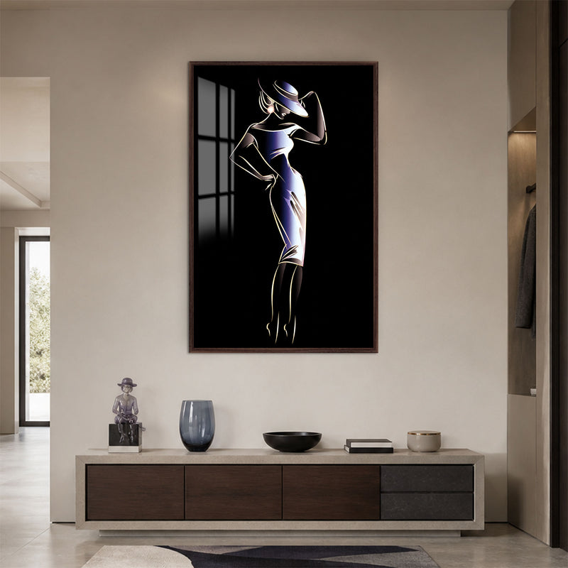 Midnight Muse with walnut frame