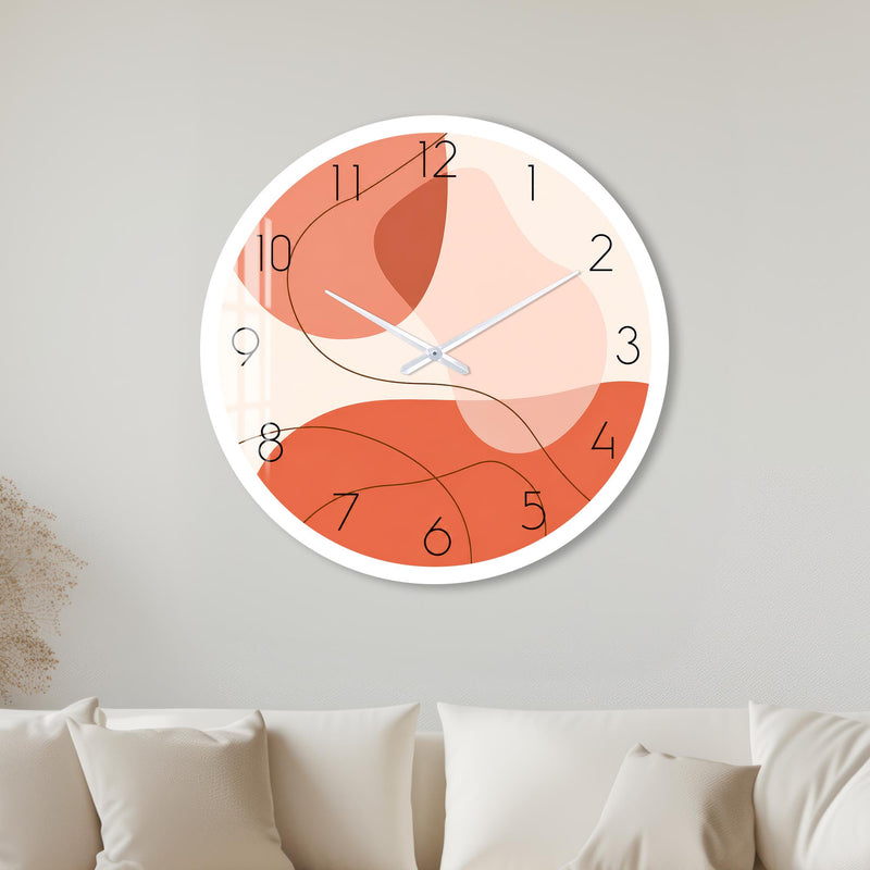 Coral Abstract Curves with white frame