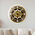 Art Deco Metallic Evil Eye with white frame