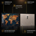 Koi World Map — tempered glass, ultra HD print, ready to hang