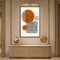 Orange Geometric Ripples with black frame