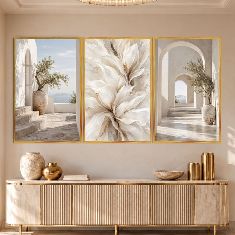 Mediterranean Serenity with gold frame