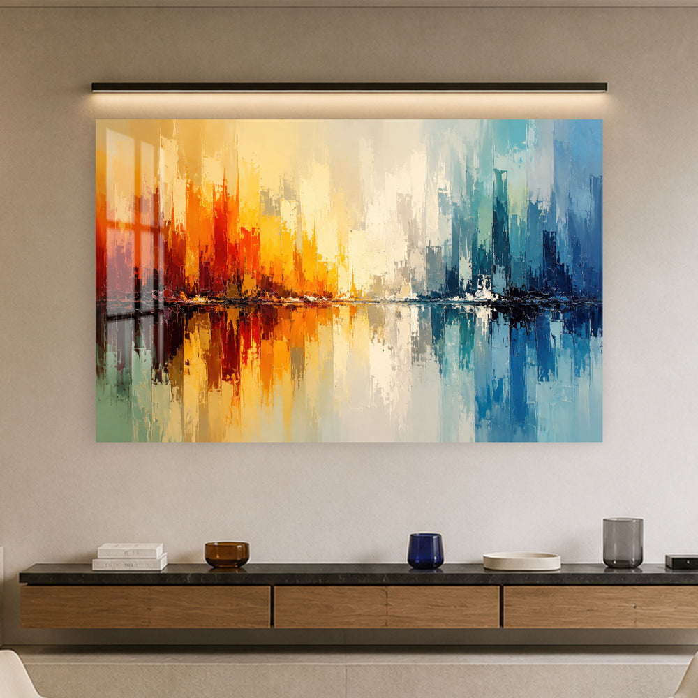 Fire and Ice Reflection in a modern room