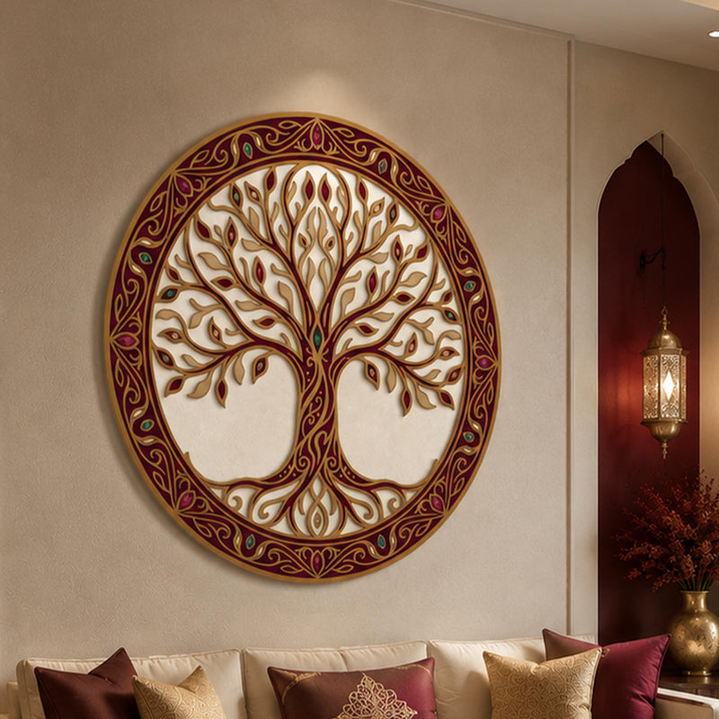 Jewelled Burgundy Tree Of Life lifestyle view
