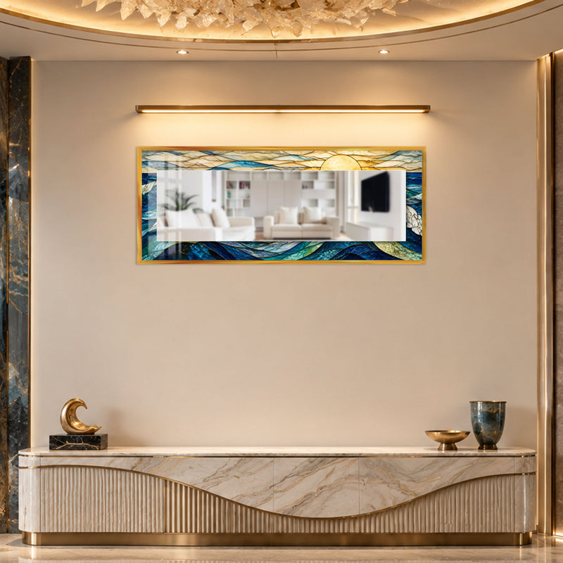 Golden Ocean Sunrise with black frame