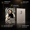 Monochrome Muse — tempered glass, ultra HD print, ready to hang