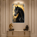Black Stallion Portrait with white frame