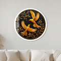 Twin Golden Swallows with white frame