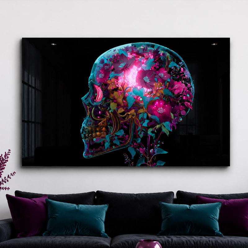 Neon Floral Skull lifestyle view