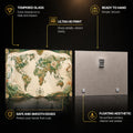 Botanical World Map — tempered glass, ultra HD print, ready to hang