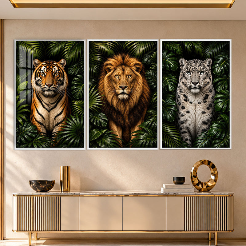 Majestic Big Cat with white frame