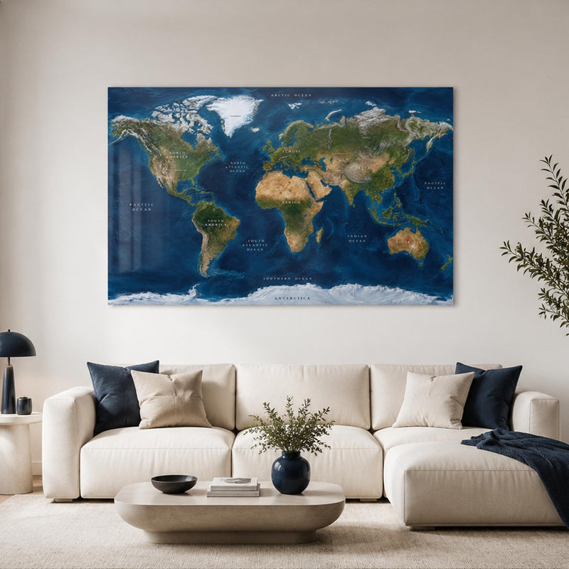 Satellite World Map lifestyle view