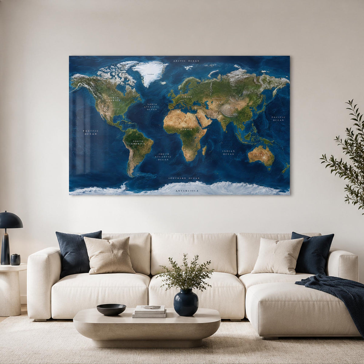 Satellite World Map lifestyle view