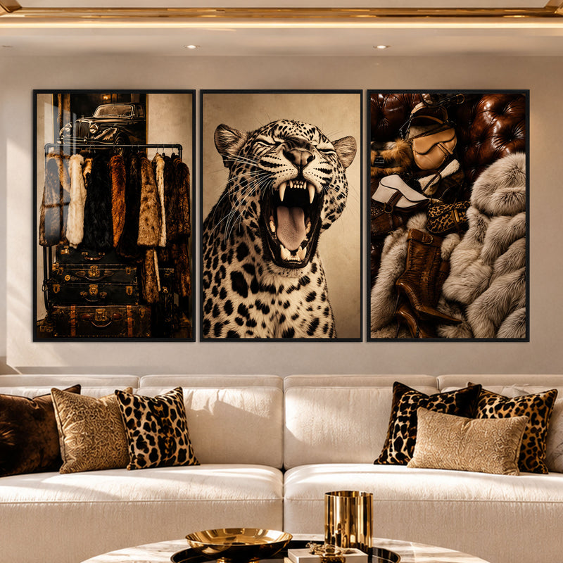 Leopard Luxury with black frame