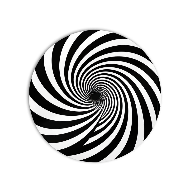 Monochrome Spiral Illusion product shot on white background
